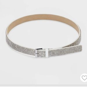 NWT White rhinestone y2k wild fable belt Sz S